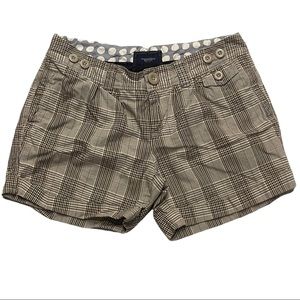 American Eagle Plaid Flat Front Cuffed Shorts